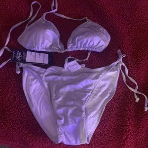 2 piece string bikini // silver // brand new